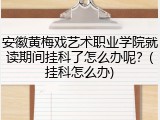 安徽黄梅戏艺术职业学院就读期间挂科了怎么办呢？(挂科怎么办)