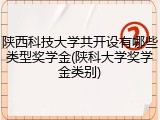 陕西科技大学共开设有哪些类型奖学金(陕科大学奖学金类别)