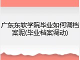 广东东软学院毕业如何调档案呢(毕业档案调动)
