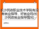 长沙民政职业技术学院有没有就业指导，好就业吗(长沙民政就业指导情况)