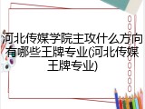 河北传媒学院主攻什么方向有哪些王牌专业(河北传媒王牌专业)