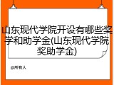 山东现代学院开设有哪些奖学和助学金(山东现代学院奖助学金)