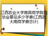 江西农业大学南昌商学院到毕业要花多少学费(江西农大南商学费总计)