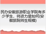 民办安徽旅游职业学院有多少学生，师资力量如何(安徽旅院师生规模)