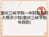 重庆三峡学院一年财政拨款大概多少钱(重庆三峡学院年拨款)