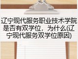 辽宁现代服务职业技术学院是否有双学位，为什么(辽宁现代服务双学位原因)