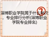 淄博职业学院属于什么档次，专业排行分析(淄博职业学院专业排名)