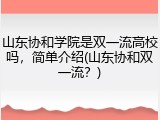 山东协和学院是双一流高校吗，简单介绍(山东协和双一流？)
