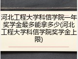 河北工程大学科信学院一年奖学金最多能拿多少(河北工程大学科信学院奖学金上限)