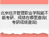 北京经济管理职业学院能不能考研，成绩在哪里查询(考研成绩查询)