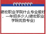 德宏职业学院什么专业最好，一年招多少人(德宏职业学院优势专业)