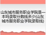 山东城市服务职业学院是一本吗录取分数线多少(山东城市服务职业学院录取线)
