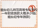 烟台幼儿师范高等专科学校一年财政拨款大概多少钱(烟台幼专年拨款)