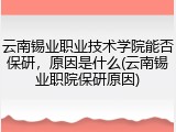 云南锡业职业技术学院能否保研，原因是什么(云南锡业职院保研原因)