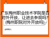 广东梅州职业技术学院是否对外开放，让进去参观吗？(梅州职院对外开放吗)
