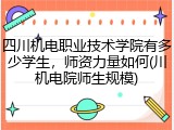 四川机电职业技术学院有多少学生，师资力量如何(川机电院师生规模)