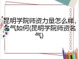 昆明学院师资力量怎么样，名气如何(昆明学院师资名气)