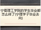 宁夏理工学院的学生毕业都怎么样了(宁理学子毕业去向)