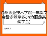 沧州职业技术学院一年奖学金最多能拿多少(沧职最高奖学金)