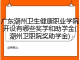 广东潮州卫生健康职业学院开设有哪些奖学和助学金(潮州卫职院奖助学金)