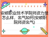 安顺职业技术学院师资力量怎么样，名气如何(安顺职院师资名气)