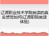 辽源职业技术学院就读的真实感觉如何(辽源职院就读体验)