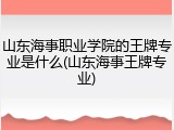 山东海事职业学院的王牌专业是什么(山东海事王牌专业)