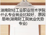 湖南财经工业职业技术学院什么专业就业比较好，原因是啥(湖南财工院就业优势专业)