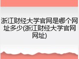 浙江财经大学官网是哪个网址多少(浙江财经大学官网网址)