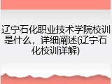 辽宁石化职业技术学院校训是什么，详细阐述(辽宁石化校训详解)