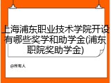 上海浦东职业技术学院开设有哪些奖学和助学金(浦东职院奖助学金)