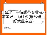 烟台理工学院哪些专业就业前景好，为什么(烟台理工好就业专业)
