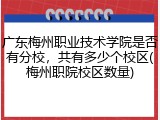 广东梅州职业技术学院是否有分校，共有多少个校区(梅州职院校区数量)