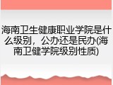 海南卫生健康职业学院是什么级别，公办还是民办(海南卫健学院级别性质)