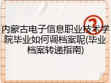 内蒙古电子信息职业技术学院毕业如何调档案呢(毕业档案转递指南)
