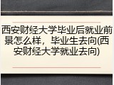 西安财经大学毕业后就业前景怎么样，毕业生去向(西安财经大学就业去向)