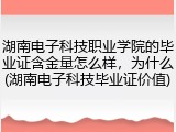 湖南电子科技职业学院的毕业证含金量怎么样，为什么(湖南电子科技毕业证价值)