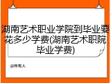 湖南艺术职业学院到毕业要花多少学费(湖南艺术职院毕业学费)
