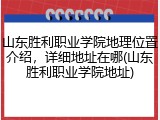 山东胜利职业学院地理位置介绍，详细地址在哪(山东胜利职业学院地址)