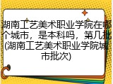 湖南工艺美术职业学院在哪个城市，是本科吗，第几批(湖南工艺美术职业学院城市批次)