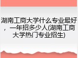 湖南工商大学什么专业最好，一年招多少人(湖南工商大学热门专业招生)
