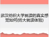 武汉纺织大学就读的真实感觉如何(纺大就读体验)