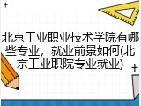 北京工业职业技术学院有哪些专业，就业前景如何(北京工业职院专业就业)
