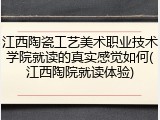 江西陶瓷工艺美术职业技术学院就读的真实感觉如何(江西陶院就读体验)