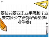 攀枝花攀西职业学院到毕业要花多少学费(攀西职院毕业学费)
