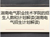 湖南电气职业技术学院的招生人数和计划解读(湖南电气招生计划解读)