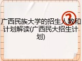 广西民族大学的招生人数和计划解读(广西民大招生计划)