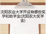 沈阳农业大学开设有哪些奖学和助学金(沈阳农大奖学金)