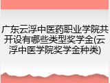 广东云浮中医药职业学院共开设有哪些类型奖学金(云浮中医学院奖学金种类)