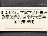 湖南师范大学奖学金评定细则是怎样的(湖南师大奖学金评定细则)